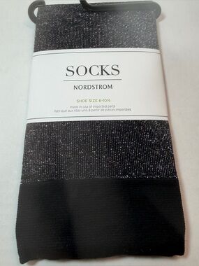 BNWT NORDSTROM METALLIC TROUSER SOCKS os 9-11